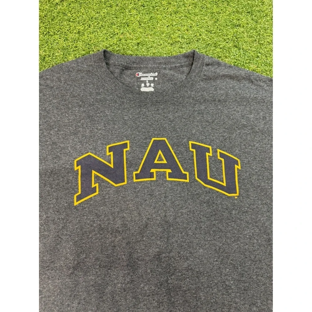 Champion‎ NAU Northern Arizona University T-Shirt Mens Large Gray Heather Tee - Picture 4 of 8